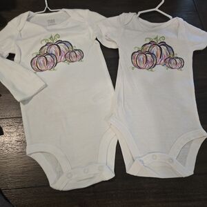 Child of Mine Cream Pumpkin Graphic Bodysuit Set